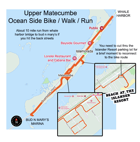 bike walk run route upper matecumbe islamorada ocean side